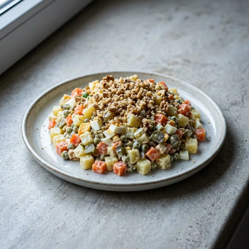 Francuska krompir salata sa posipom od oraha